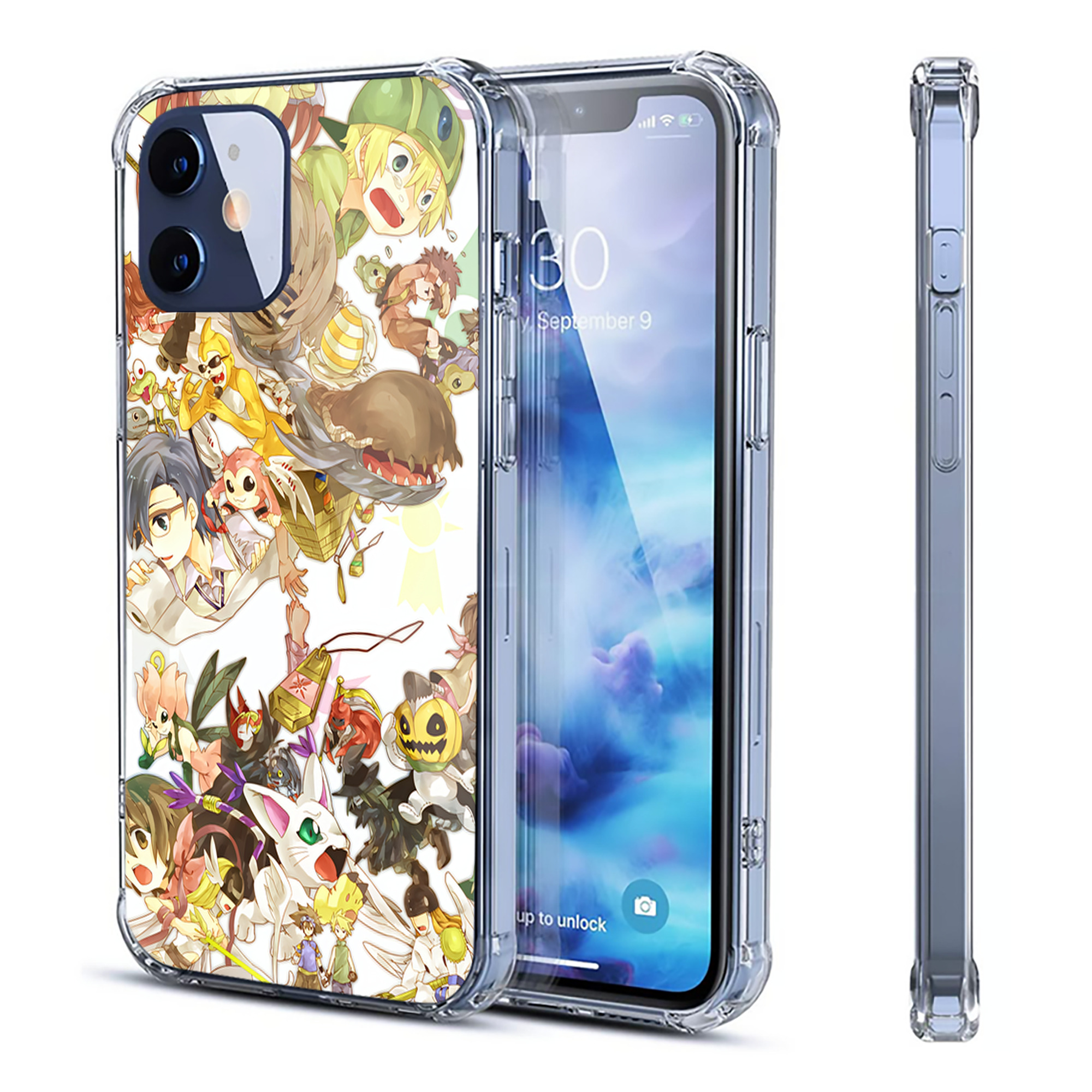 （画像用） Digimon デジタルモンスター/デジモン 【iPhone 12シリーズ対応】透明スマホケース（クリアソフトケース）